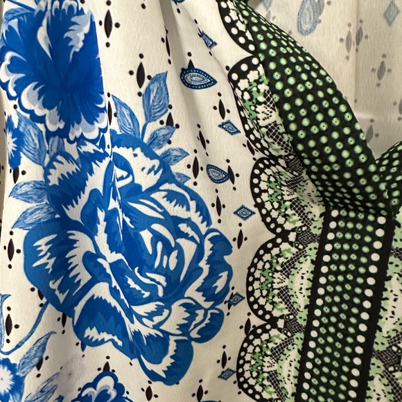 Floral Bohemian Blouse - Blue and Green - Picture 2 of 3